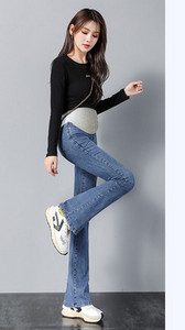 Női sztreccs magas derekú kismamafarmer