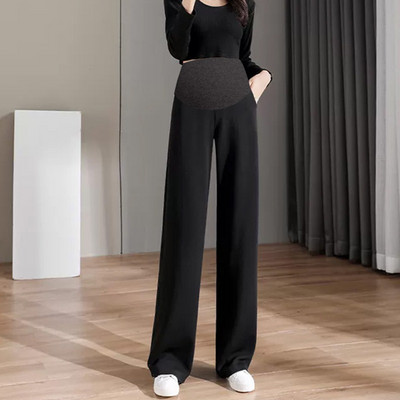 Lezser kismamanadrág széles szárral és magas derékkal