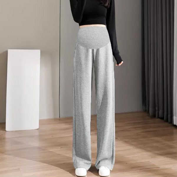 Lezser kismamanadrág széles szárral és magas derékkal