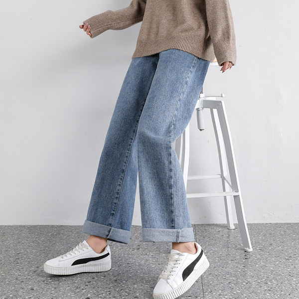 Tavaszi őszi magas derekú kismama farmernadrág