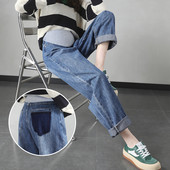 Duge hlače za trudnice - s visokim strukom i džepom