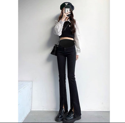 Γυναικείο μακρύ παντελόνι για εγκύους - ψηλόμεσο