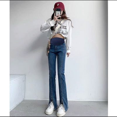 Γυναικείο μακρύ παντελόνι για εγκύους - ψηλόμεσο