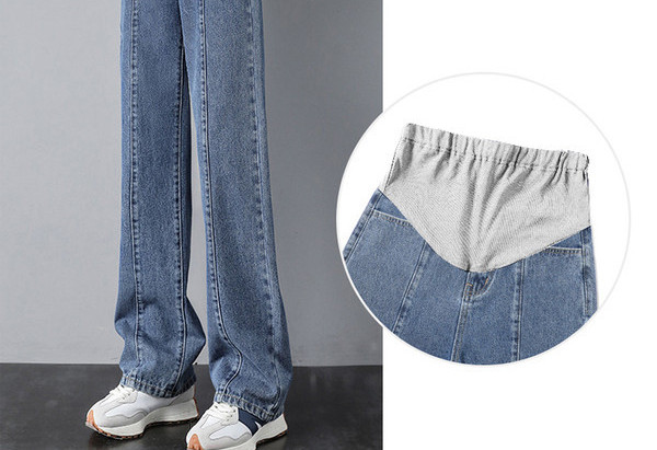 Τζιν εγκυμοσύνης σε ίσιο μοντέλο με ψηλή ελαστική μέση