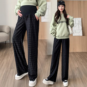 Hosszú kismamanadrág magas derékkal és zsebekkel