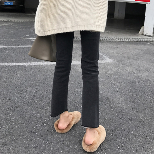 Ženske duge hlače za trudnice - visokog struka čistog uzorka