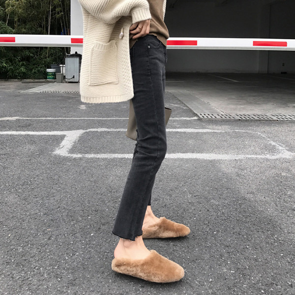 Ženske duge hlače za trudnice - visokog struka čistog uzorka