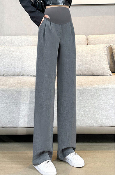 Ležerne široke trudničke hlače s džepovima