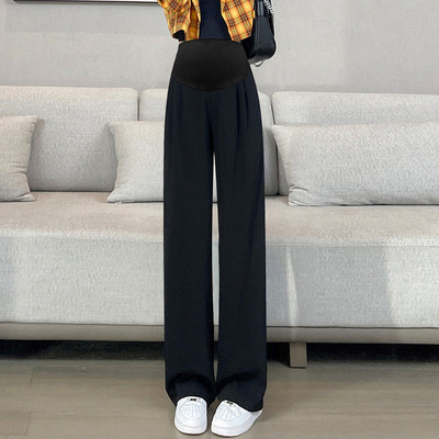 Ležerne široke trudničke hlače s džepovima