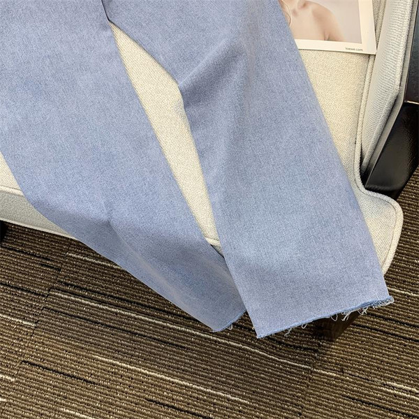 Női hosszú nadrág terhes nőknek - magas derékú egyenes mintával