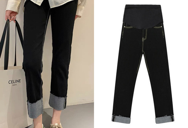 Γυναικείο τζιν εγκυμοσύνης  ψηλόμεσο με  μήκους 9/10