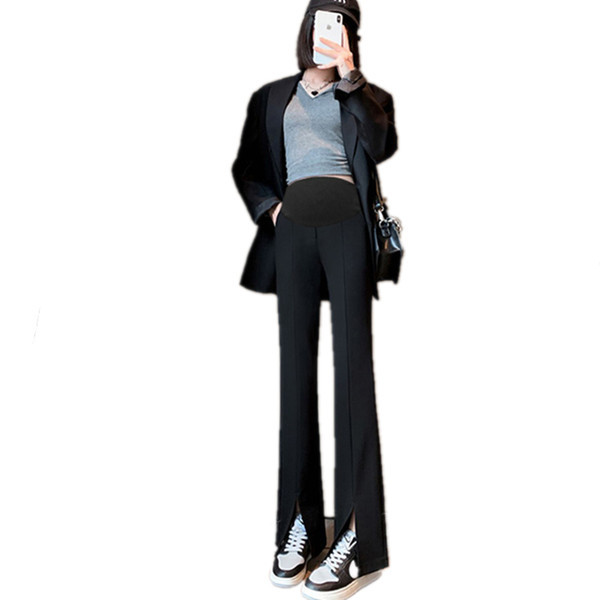 Elegantsed kõrge vöökohaga lõhikuga rasedapüksid naistele