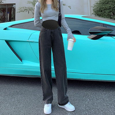 Ψηλόμεσο φαρδύ τζιν εγκυμοσύνης