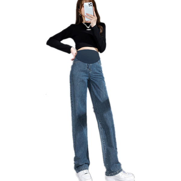 Ψηλόμεσο φαρδύ τζιν εγκυμοσύνης