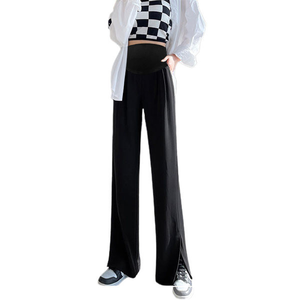 Női hosszú nadrág terhes nőknek magas derékkal - bő mintával