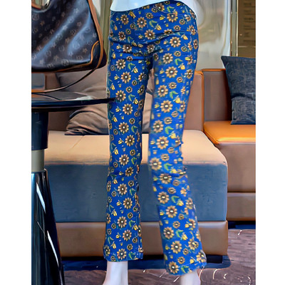 Εφαρμοσμένο ψηλόμεσο παντελόνι εγκυμοσύνης με φλοράλ μοτίβα