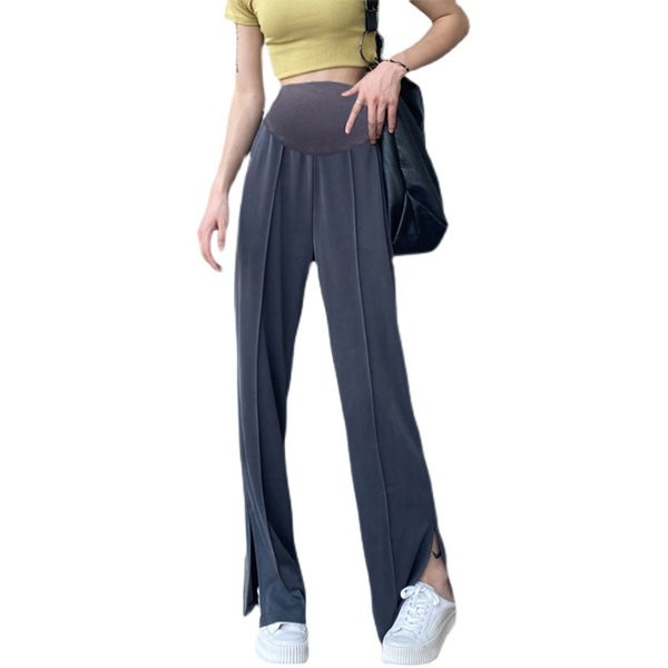 Παντελόνι εγκυμοσύνης με ψηλή μέση και σκίσιμο στο πλάι