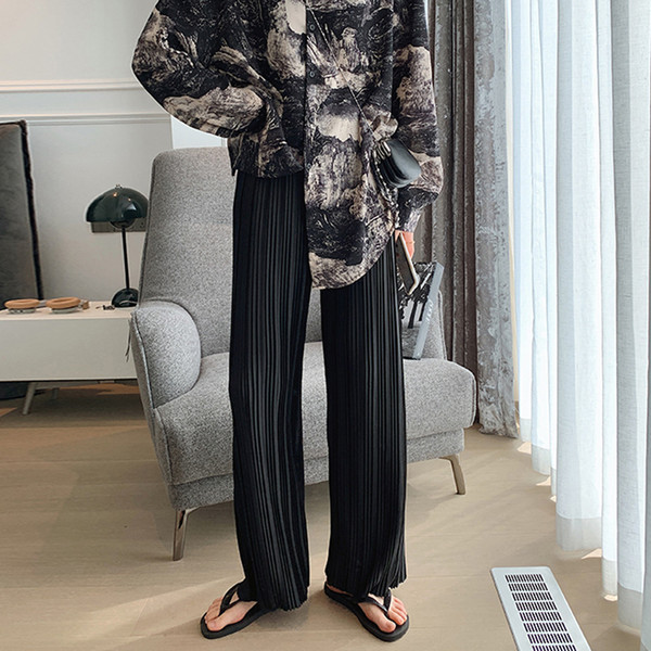 Naiste pikad püksid rasedatele kõrge vöökohaga - õhuke avar muster