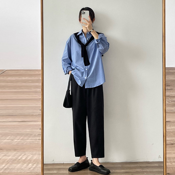 Φαρδύ παντελόνι εγκυμοσύνης με ψηλή μέση και τσέπες