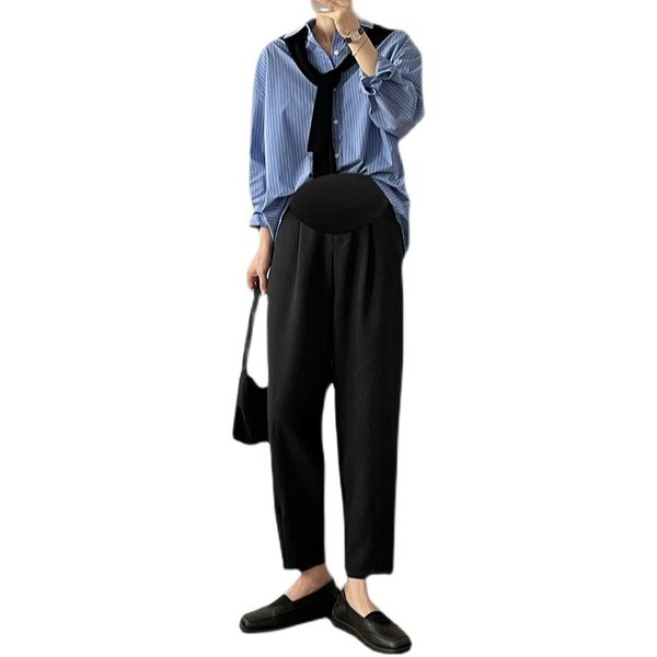 Φαρδύ παντελόνι εγκυμοσύνης με ψηλή μέση και τσέπες