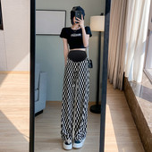 Női hosszú nadrág terhes nők számára, magas derékkal