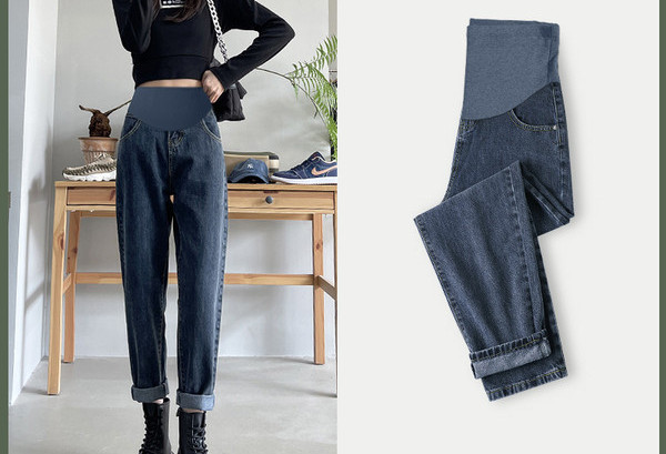 Magas derekú kismama farmernadrág