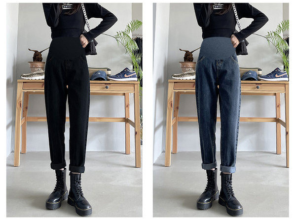 Magas derekú kismama farmernadrág