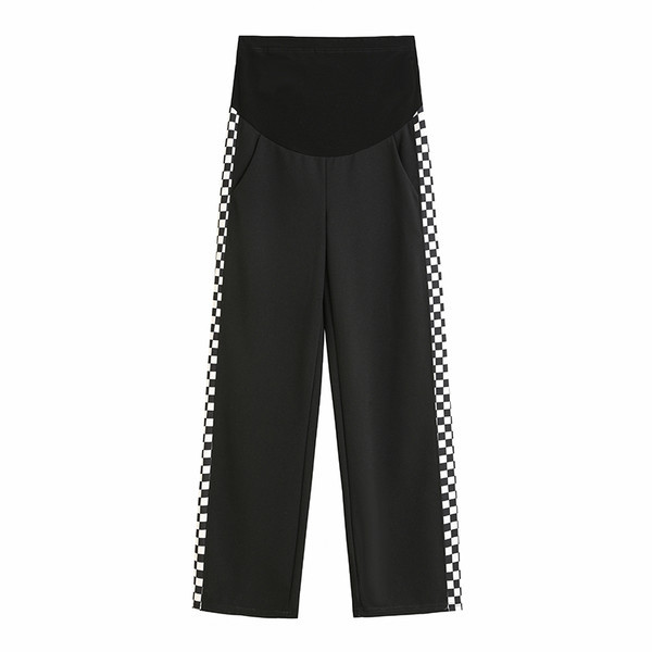 Ženske duge hlače za trudnice - sportski visoki struk