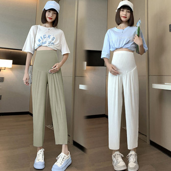 Ежедневни дамски панталони с широк колан в различни цветове за бременни 