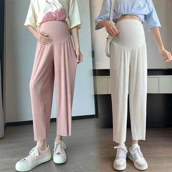 Ежедневни дамски панталони с широк колан в различни цветове за бременни 