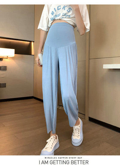 Casual Γυναικείο φαρδύ παντελόνι με φαρδιά ζώνη σε διάφορα χρώματα για τη μητρότητα