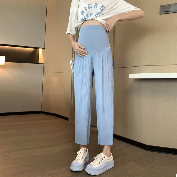 Casual Γυναικείο φαρδύ παντελόνι με φαρδιά ζώνη σε διάφορα χρώματα για τη μητρότητα