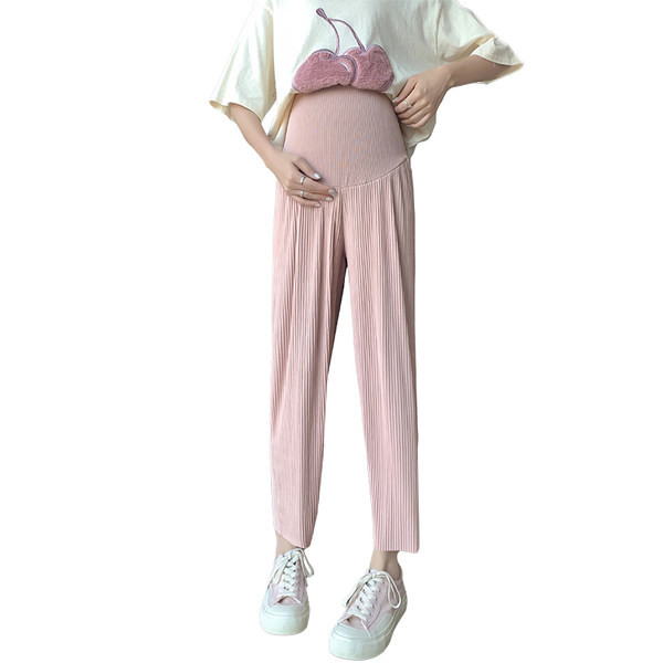 Casual Γυναικείο φαρδύ παντελόνι με φαρδιά ζώνη σε διάφορα χρώματα για τη μητρότητα
