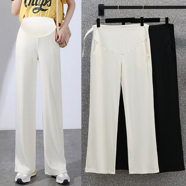 Elegáns női kismamanadrág hasítással