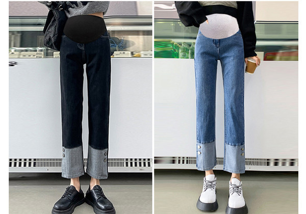 Casual γυναικείο παντελόνι εγκυμοσύνης με σκίσιμο