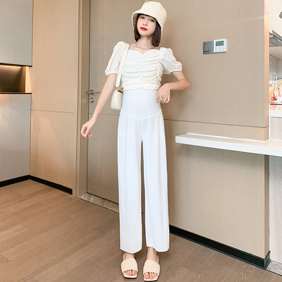 Lezser, magas derekú kismama egyenes szárú nadrág