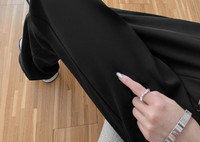 Duge hlače za trudnice s visokim strukom - slim labavi uzorak