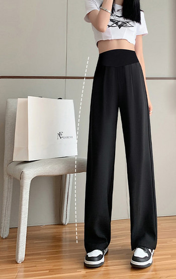 Дълъг дамски панталон за бременни жени с висока талия - тънки свободен модел