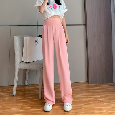 Duge hlače za trudnice s visokim strukom - slim labavi uzorak