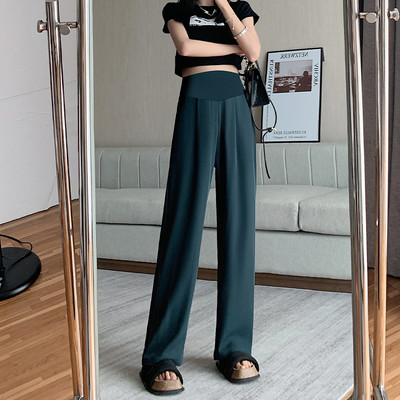 Duge hlače za trudnice s visokim strukom - slim labavi uzorak