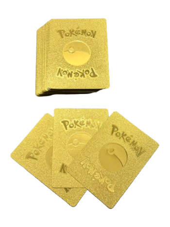 Карти за игра Pokémon, Голд, 100% пластик, 55 карти, Златисти