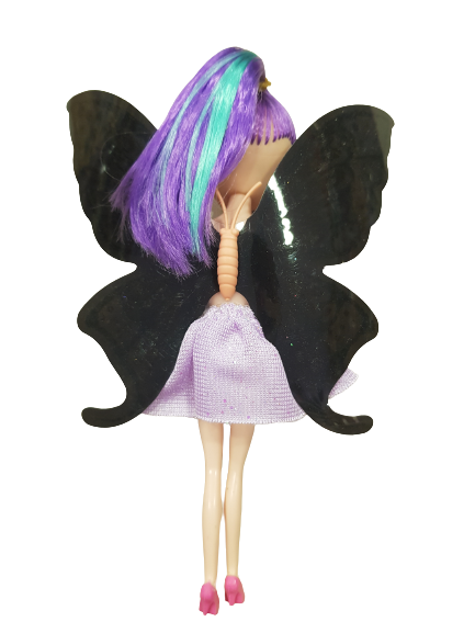 Кукла, Фея, Пластмасова, 16 см, Лилава/оранжева