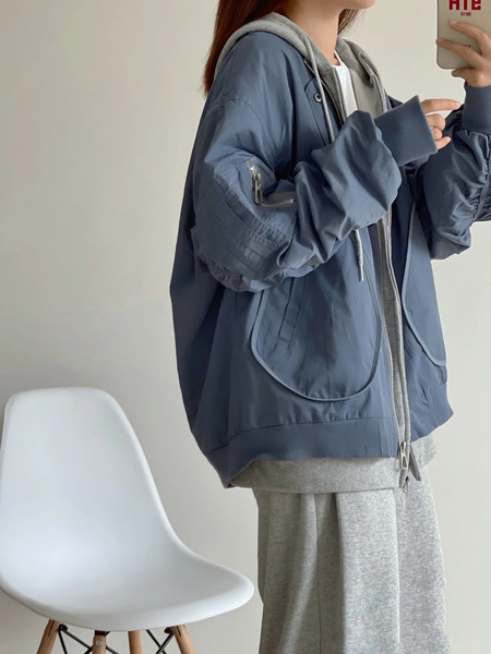 Női őszi kabát kapucnival - retro modell