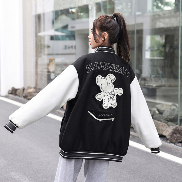 Есенно бейзболно яке - свободен модел с копчета