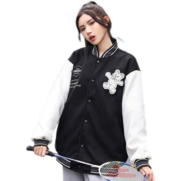 Есенно бейзболно яке - свободен модел с копчета