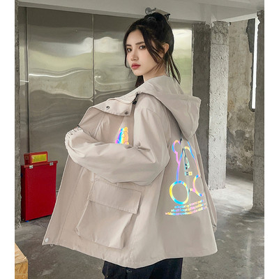 Sportos őszi női kabát cipzárral