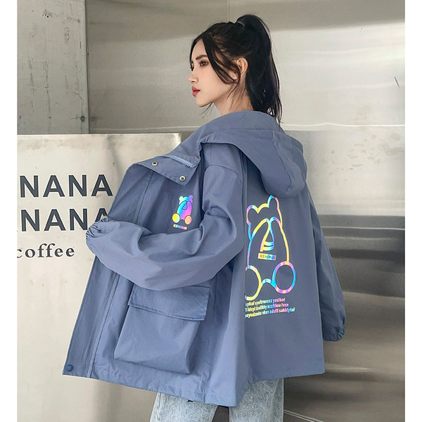 Sportos őszi női kabát cipzárral