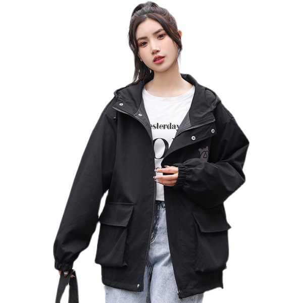 Sportos őszi női kabát cipzárral