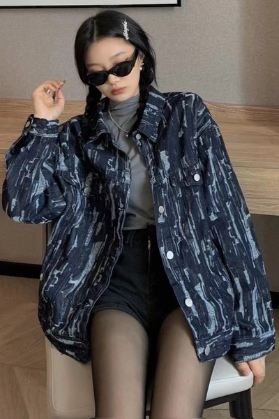 Női őszi kabát - farmer bő modell