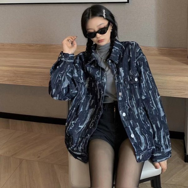 Női őszi kabát - farmer bő modell